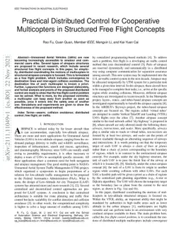 Practical Distributed Control for Cooperative Multicopters in Structured
  Free Flight Concepts