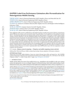 DAPPER: Label-Free Performance Estimation after Personalization for
  Heterogeneous Mobile Sensing