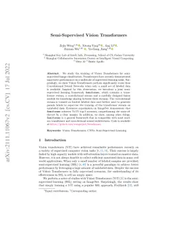 Semi-Supervised Vision Transformers