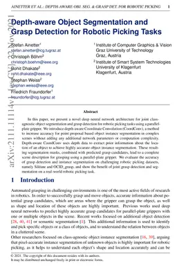 Depth-aware Object Segmentation and Grasp Detection for Robotic Picking
  Tasks