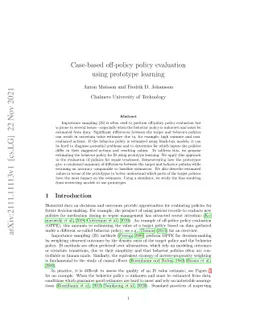 Case-based off-policy policy evaluation using prototype learning