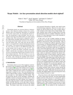 Myope Models -- Are face presentation attack detection models
  short-sighted?