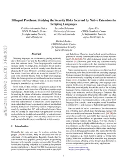 Bilingual Problems: Studying the Security Risks Incurred by Native
  Extensions in Scripting Languages