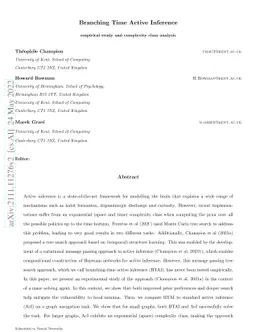 Branching Time Active Inference: empirical study and complexity class
  analysis