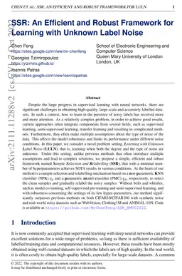 SSR: An Efficient and Robust Framework for Learning with Unknown Label
  Noise