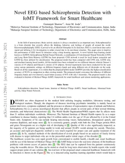Novel EEG based Schizophrenia Detection with IoMT Framework for Smart
  Healthcare