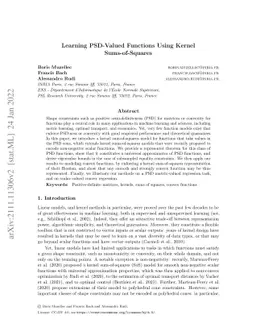Learning PSD-valued functions using kernel sums-of-squares