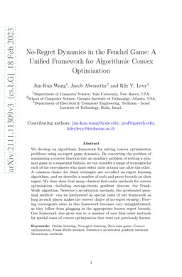 No-Regret Dynamics in the Fenchel Game: A Unified Framework for
  Algorithmic Convex Optimization