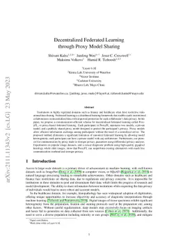 Decentralized Federated Learning through Proxy Model Sharing