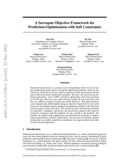 A Surrogate Objective Framework for Prediction+Optimization with Soft
  Constraints