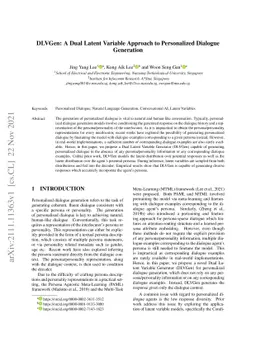 DLVGen: A Dual Latent Variable Approach to Personalized Dialogue
  Generation
