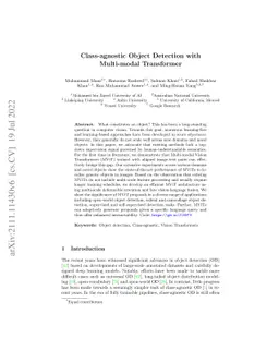 Class-agnostic Object Detection with Multi-modal Transformer