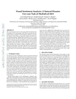 Visual Sentiment Analysis: A Natural DisasterUse-case Task at MediaEval
  2021