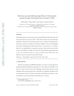 Real-time ground filtering algorithm of cloud points acquired using
  Terrestrial Laser Scanner (TLS)