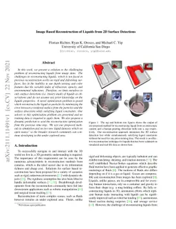 Image Based Reconstruction of Liquids from 2D Surface Detections