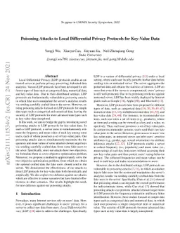 Poisoning Attacks to Local Differential Privacy Protocols for Key-Value
  Data