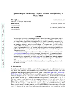 Dynamic Regret for Strongly Adaptive Methods and Optimality of Online
  KRR