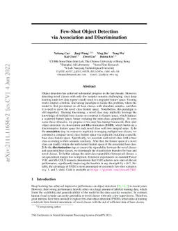 Few-Shot Object Detection via Association and DIscrimination