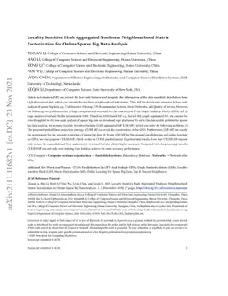 Locality Sensitive Hash Aggregated Nonlinear Neighbourhood Matrix
  Factorization for Online Sparse Big Data Analysis