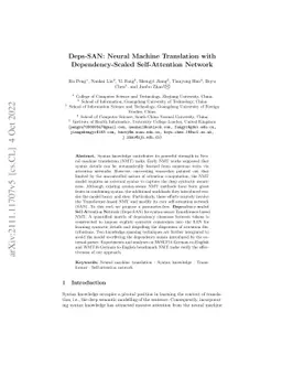 Deps-SAN: Neural Machine Translation with Dependency-Scaled
  Self-Attention Network