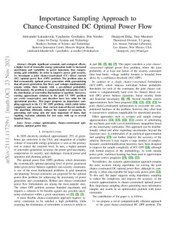 Importance sampling approach to chance-constrained DC optimal power flow