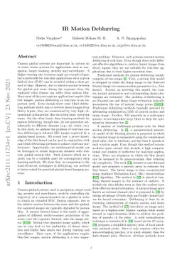 IR Motion Deblurring