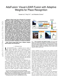 AdaFusion: Visual-LiDAR Fusion with Adaptive Weights for Place
  Recognition
