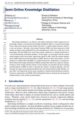 Semi-Online Knowledge Distillation
