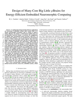 Design of Many-Core Big Little μBrain for Energy-Efficient Embedded
  Neuromorphic Computing