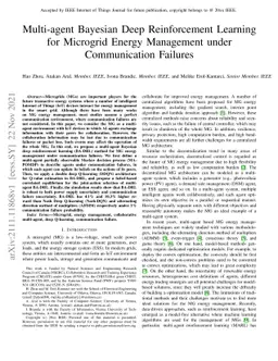 Multi-agent Bayesian Deep Reinforcement Learning for Microgrid Energy
  Management under Communication Failures