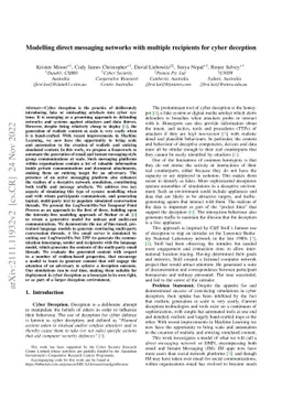 Modelling Direct Messaging Networks with Multiple Recipients for Cyber
  Deception