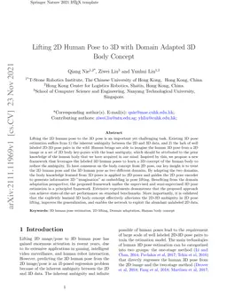 Lifting 2D Human Pose to 3D with Domain Adapted 3D Body Concept