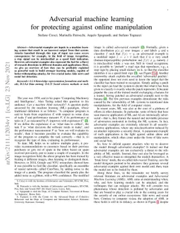 Adversarial machine learning for protecting against online manipulation