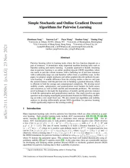 Simple Stochastic and Online Gradient Descent Algorithms for Pairwise
  Learning