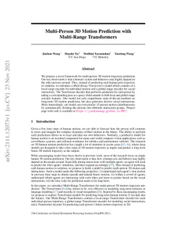 Multi-Person 3D Motion Prediction with Multi-Range Transformers
