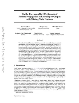 On the Unreasonable Effectiveness of Feature propagation in Learning on
  Graphs with Missing Node Features