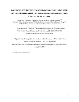 Bounding Box-Free Instance Segmentation Using Semi-Supervised Learning
  for Generating a City-Scale Vehicle Dataset