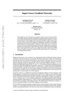 Input Convex Gradient Networks