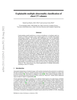 Explainable multiple abnormality classification of chest CT volumes