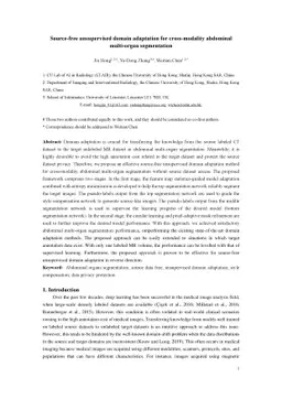 Source-free unsupervised domain adaptation for cross-modality abdominal
  multi-organ segmentation
