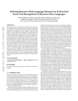 Utilizing Resource-Rich Language Datasets for End-to-End Scene Text
  Recognition in Resource-Poor Languages