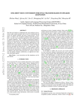 One-shot Voice Conversion For Style Transfer Based On Speaker Adaptation