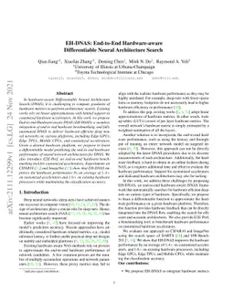 EH-DNAS: End-to-End Hardware-aware Differentiable Neural Architecture
  Search
