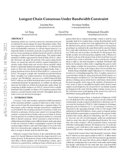 Longest Chain Consensus Under Bandwidth Constraint