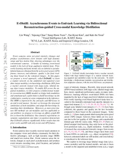 EvDistill: Asynchronous Events to End-task Learning via Bidirectional
  Reconstruction-guided Cross-modal Knowledge Distillation