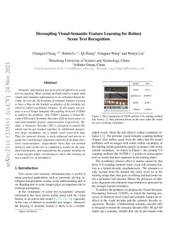 Decoupling Visual-Semantic Feature Learning for Robust Scene Text
  Recognition