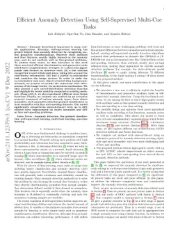 Efficient Anomaly Detection Using Self-Supervised Multi-Cue Tasks
