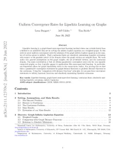 Uniform Convergence Rates for Lipschitz Learning on Graphs