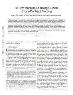 xFuzz: Machine Learning Guided Cross-Contract Fuzzing