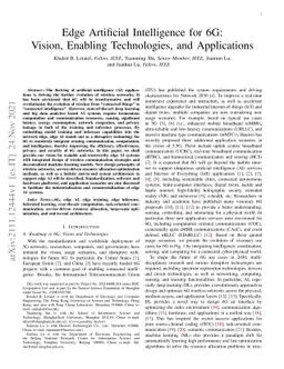 Edge Artificial Intelligence for 6G: Vision, Enabling Technologies, and
  Applications